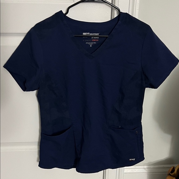 Grey's Anatomy Tops - Grey's Anatomy Navy Logo Stretch Medical Top